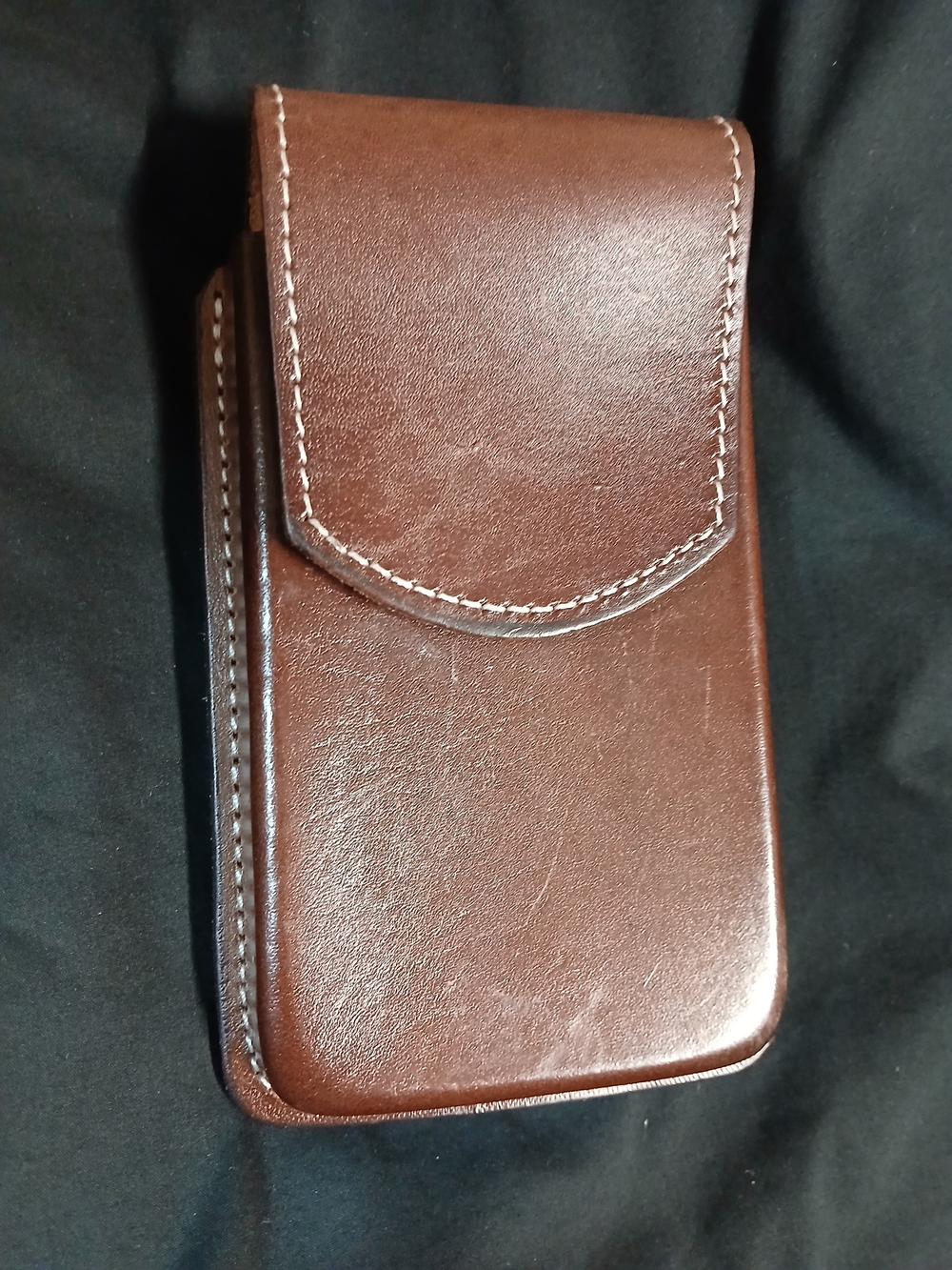 Leather Magnetic Flip Phone Holster Case - Brown